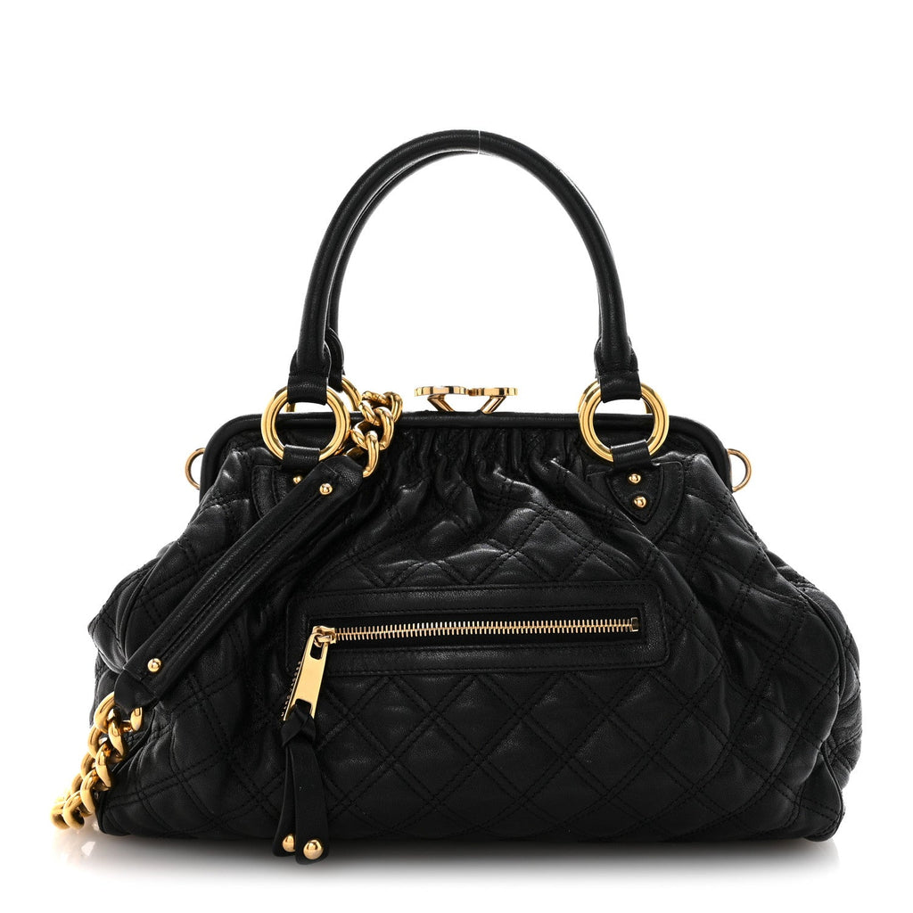 Marc Jacobs Calfskin Quilted Stam Black
