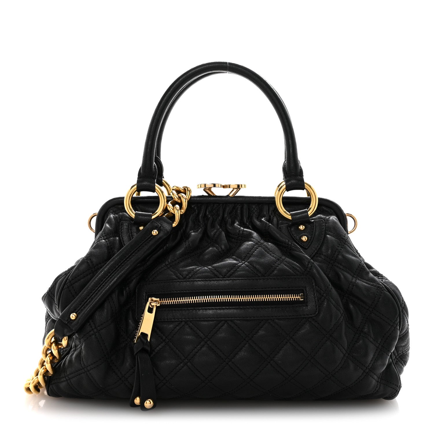 Marc Jacobs Calfskin Quilted Stam Black