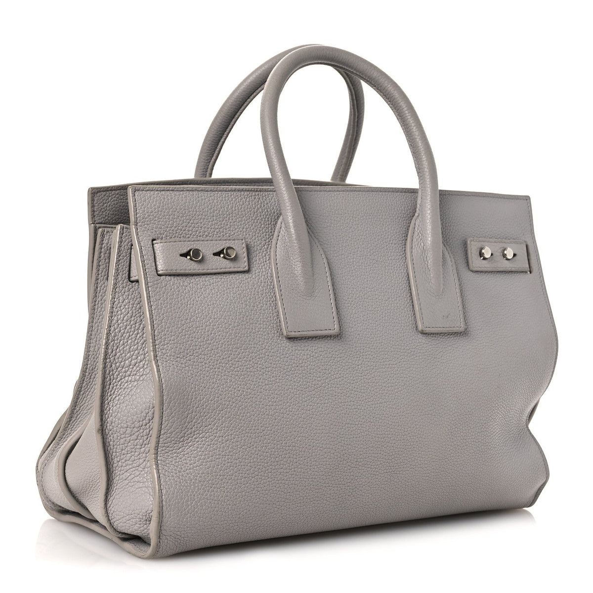 Saint Laurent Grained Calfskin Small Supple Sac De Jour Grey