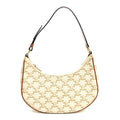 Celine Canvas Calfskin Ava Triomphe Shoulder Bag White