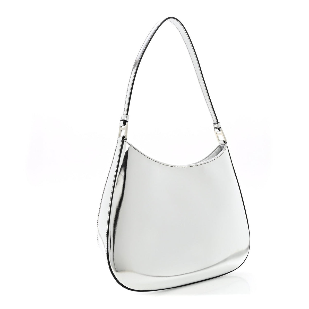 Prada Spazzolato Cleo Shoulder Bag Argento