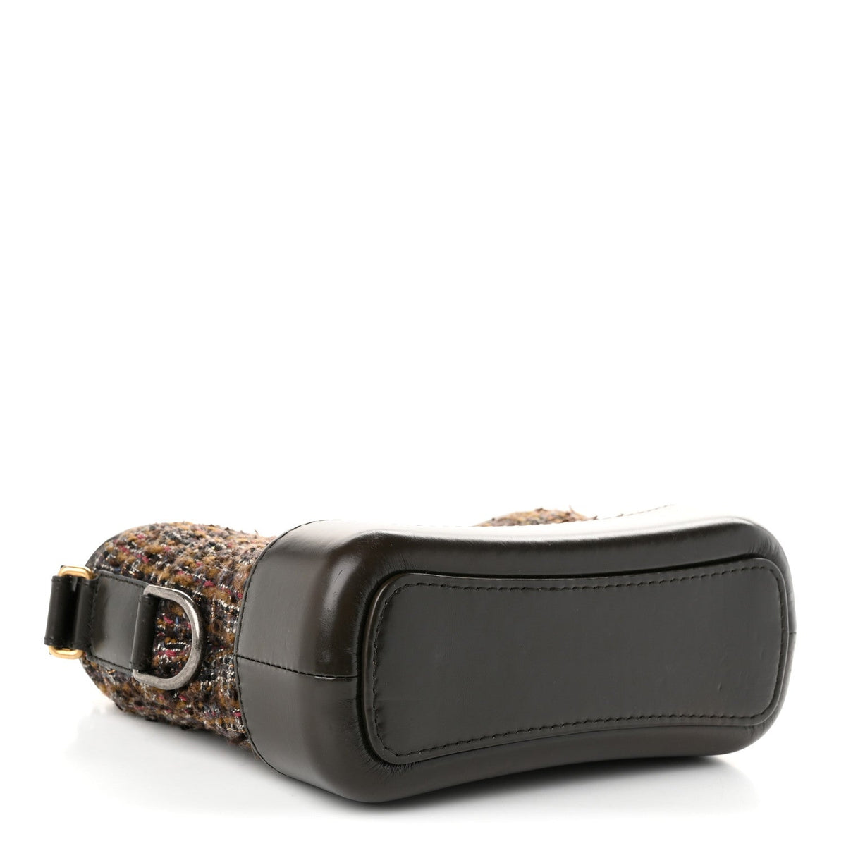 Chanel Tweed Calfskin Quilted Small Gabrielle Hobo Brown