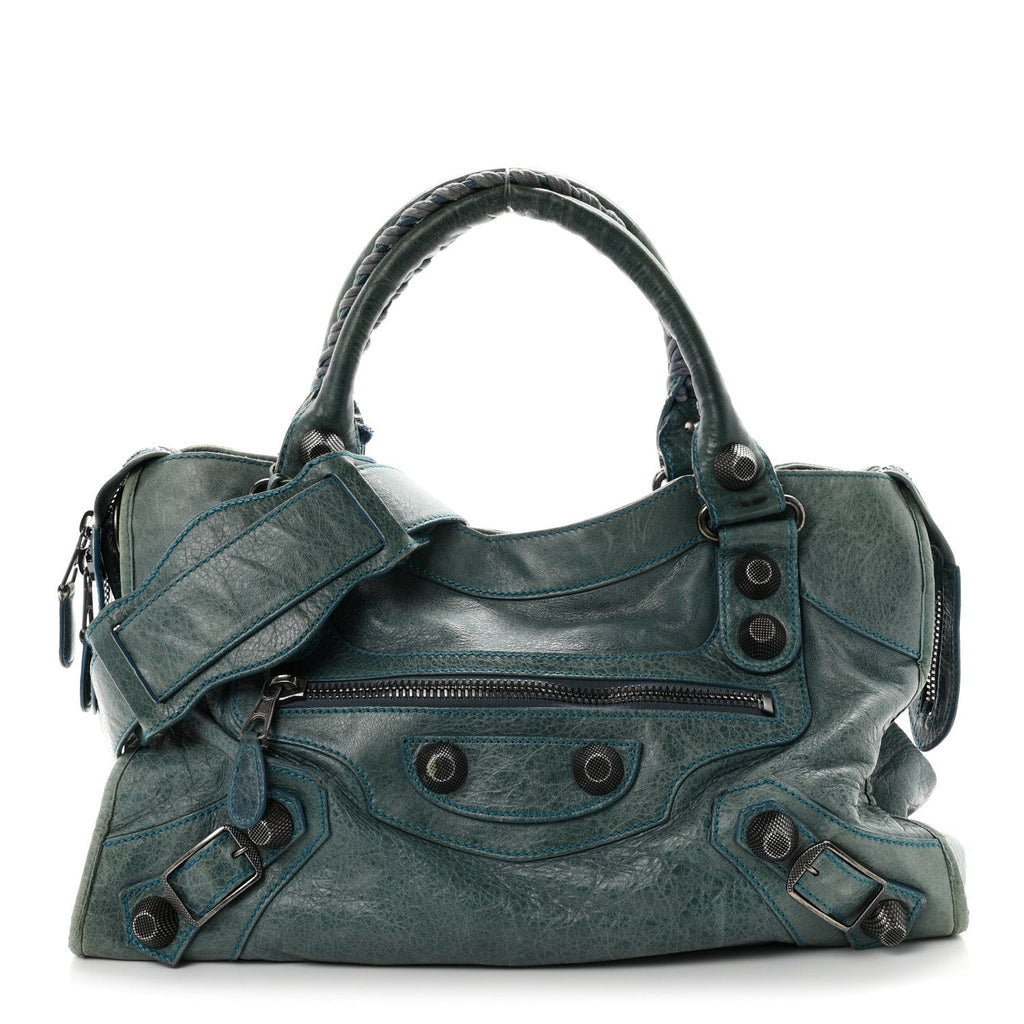 Balenciaga Chevre Giant 21 Silver Hardware City Neiman Marcus LE Bleu