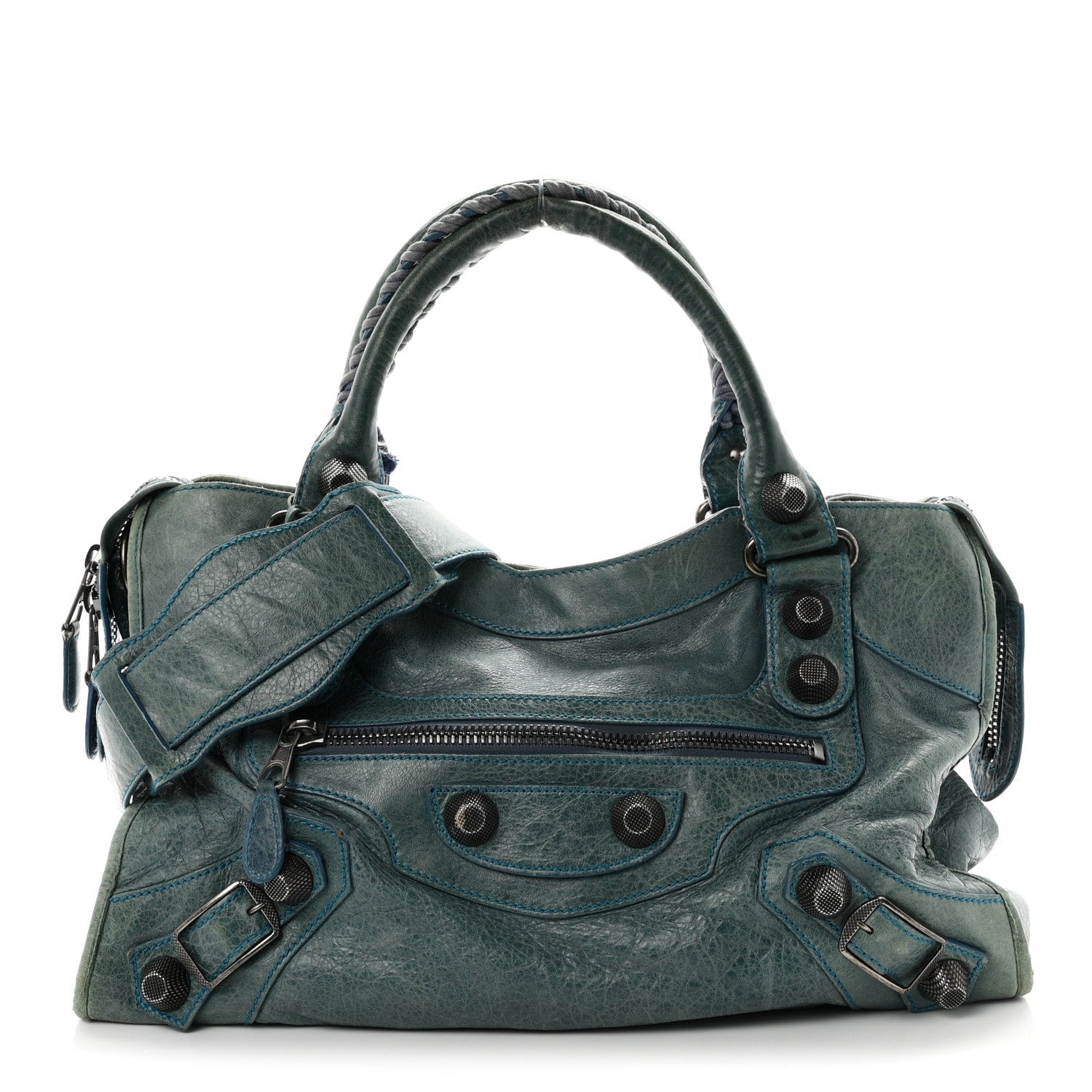 Balenciaga Chevre Giant 21 Silver Hardware City Neiman Marcus LE Bleu