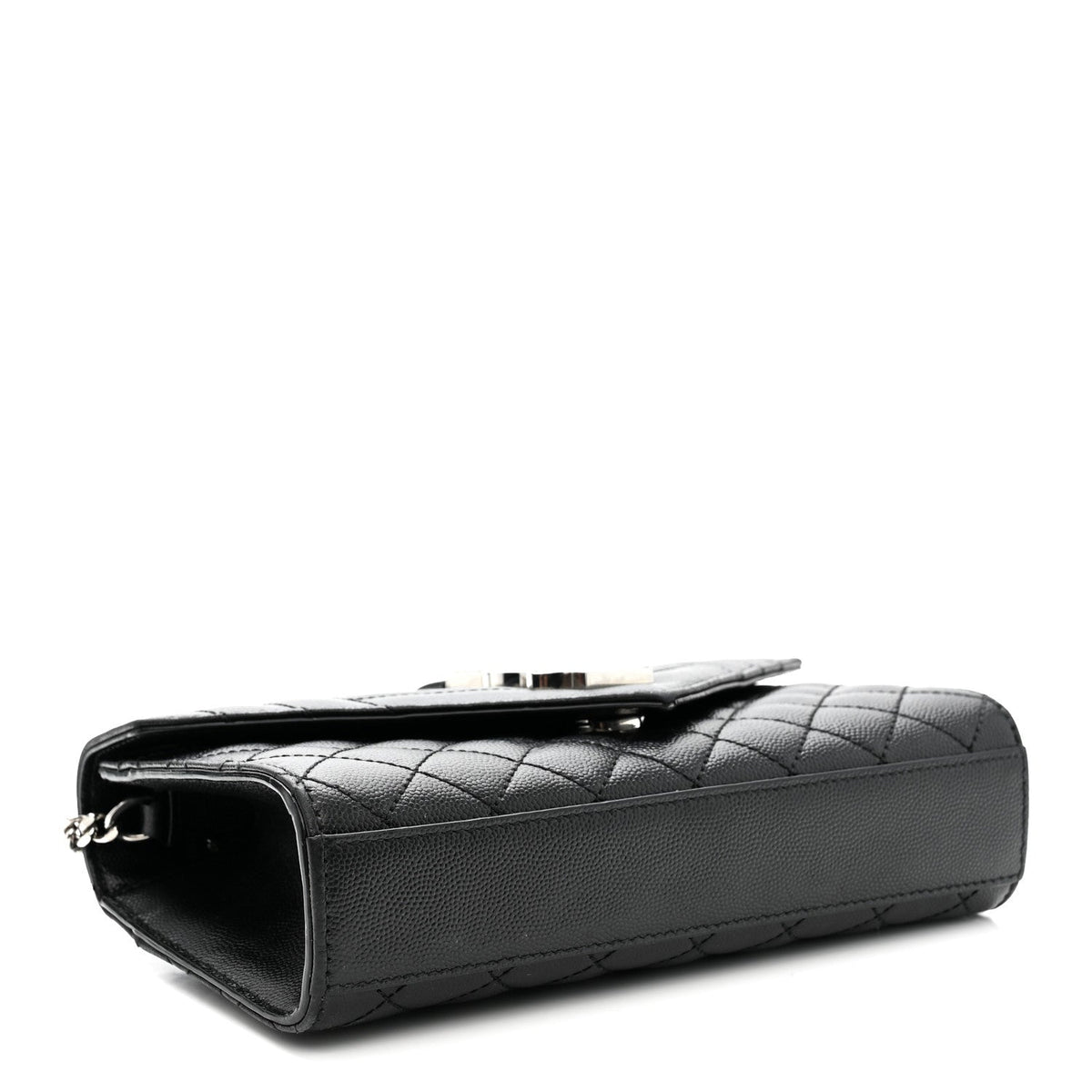 Saint Laurent Grain De Poudre Textured Mixed Matelasse Triquilt Small Monogram Satchel Black