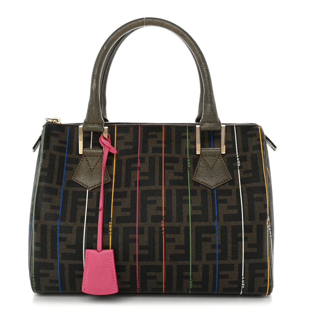 Fendi Zucca Spalmati Striped Boston Tobacco Multicolor