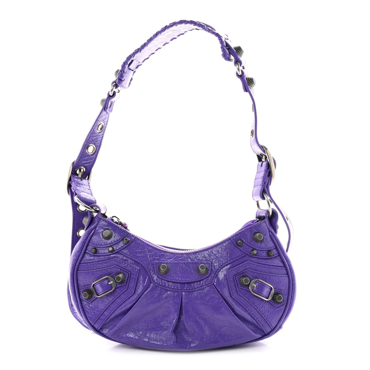 Balenciaga Agneau Arena Le Cagole Shoulder Bag XS Purple