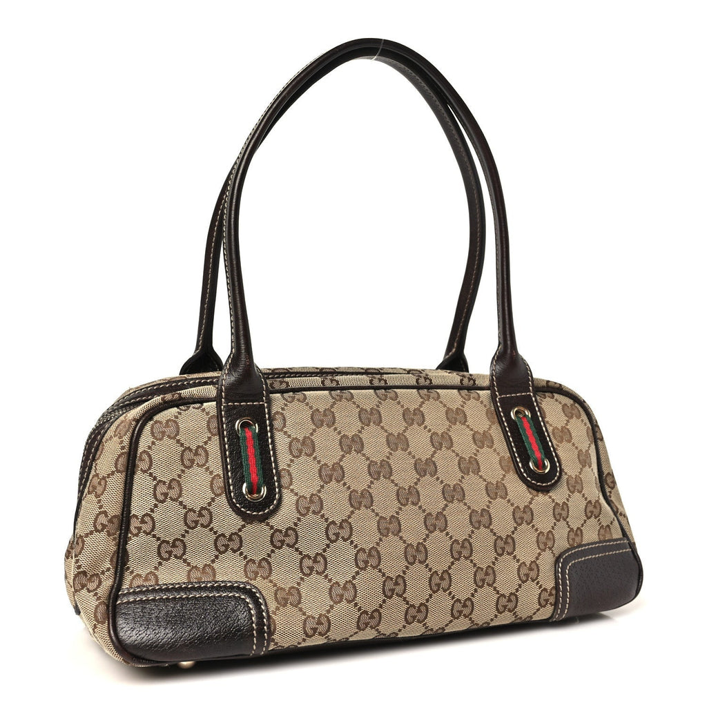Gucci Monogram Small Princy Satchel Dark Brown
