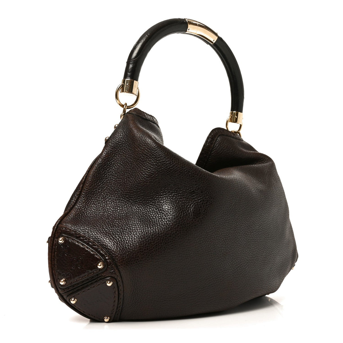 Gucci Calfskin Guccissima Large Indy Top Handle Hobo Brown