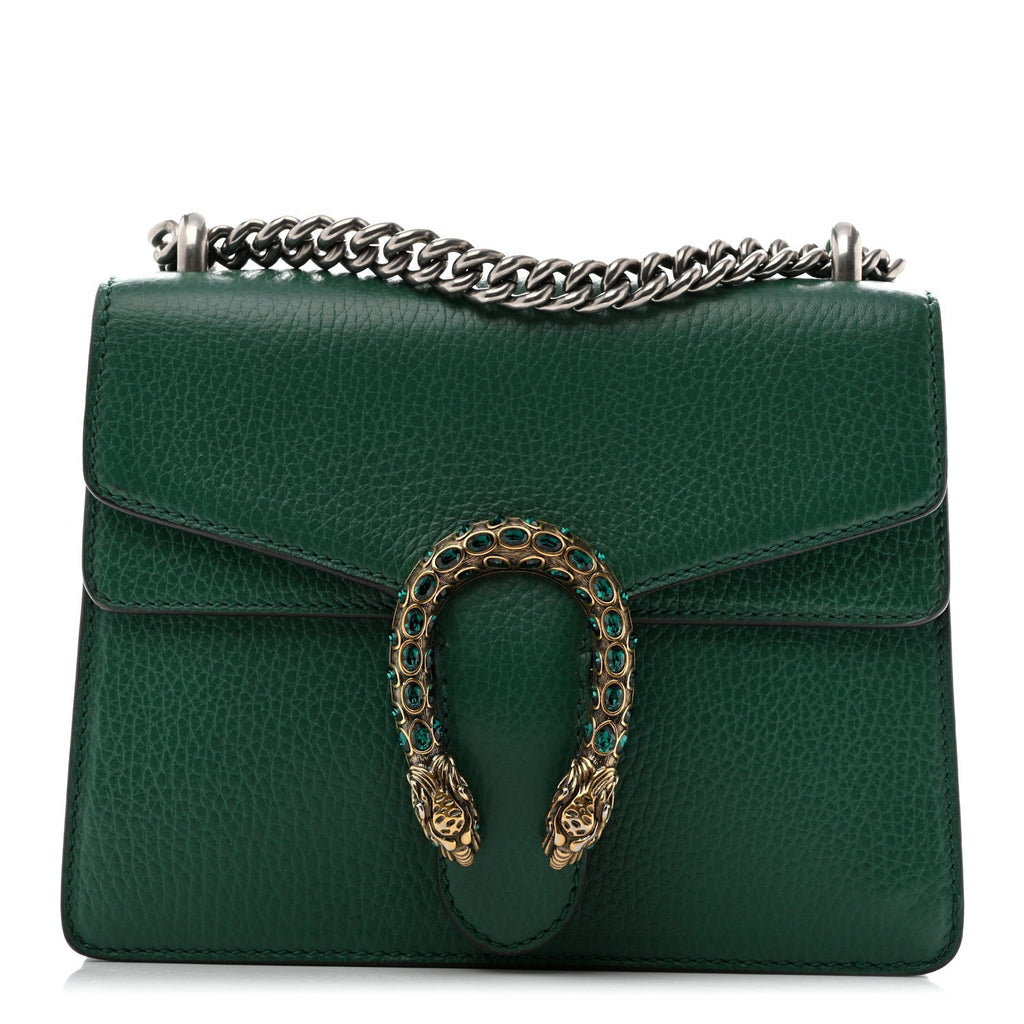 Gucci Calfskin Mini Dionysus Shoulder Bag Emerald