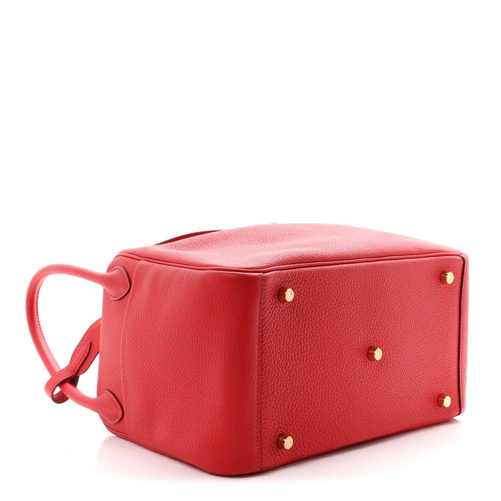 Hermès Taurillon Clemence Lindy 26 Rouge Casaque