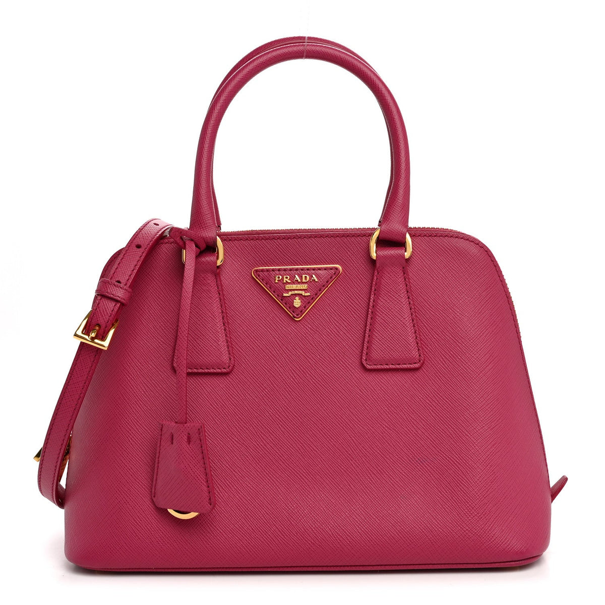 Prada Saffiano Lux Small Promenade Tote Peonia