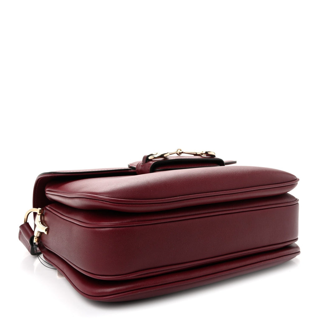 Gucci Arabella Calfskin Horsebit 1955 Soft Medium Shoulder Bag Rosso Ancora
