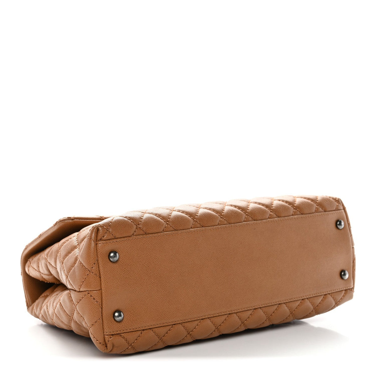 Chanel Caviar Quilted Medium Coco Handle Flap Camel