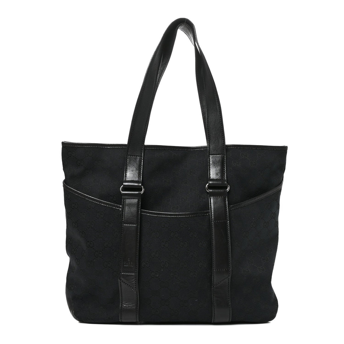 Gucci Monogram Calfskin Perforated Tote Black