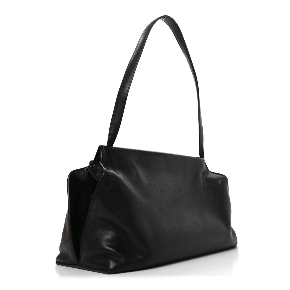The Row Saddle Calfskin Sienna Shoulder Bag Black