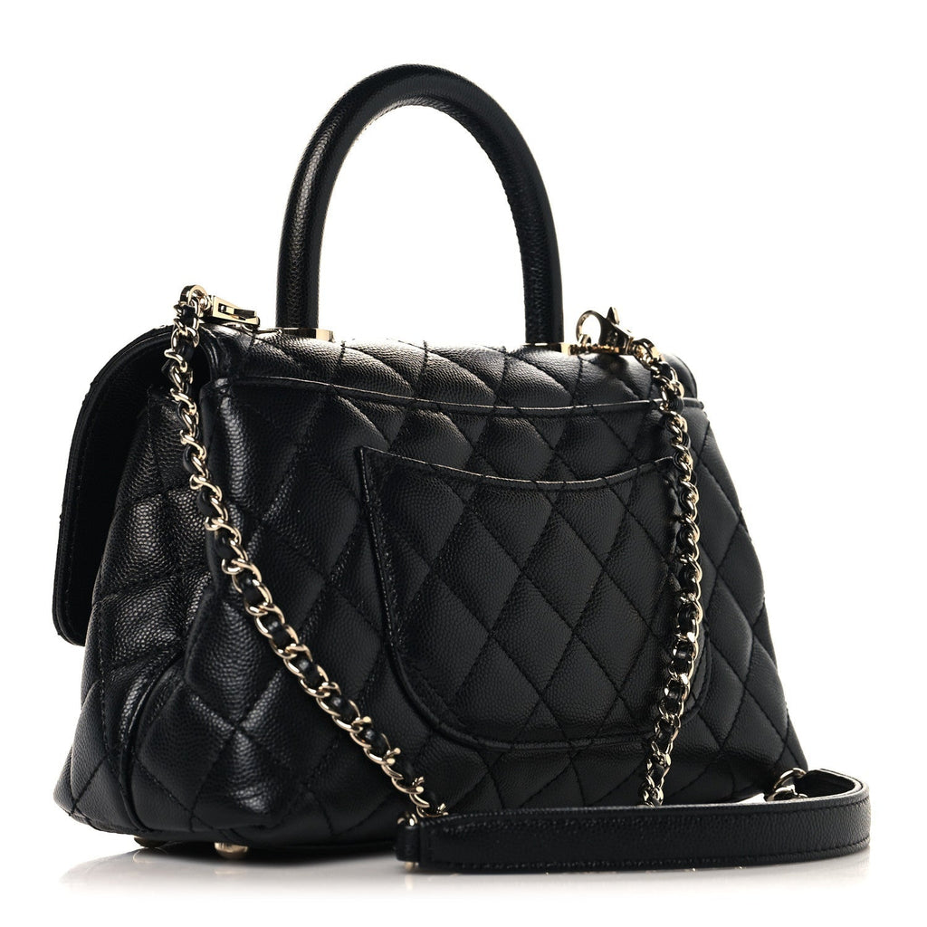 Chanel Caviar Quilted Mini Coco Handle Flap Black