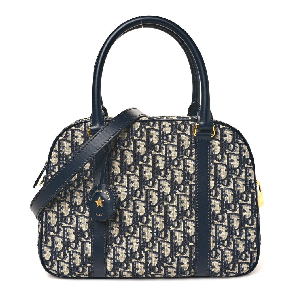 Dior Oblique Large D-Vibe Bowling Bag Navy