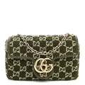 Gucci Tweed GG Monogram Mini GG Marmont Shoulder Bag Green