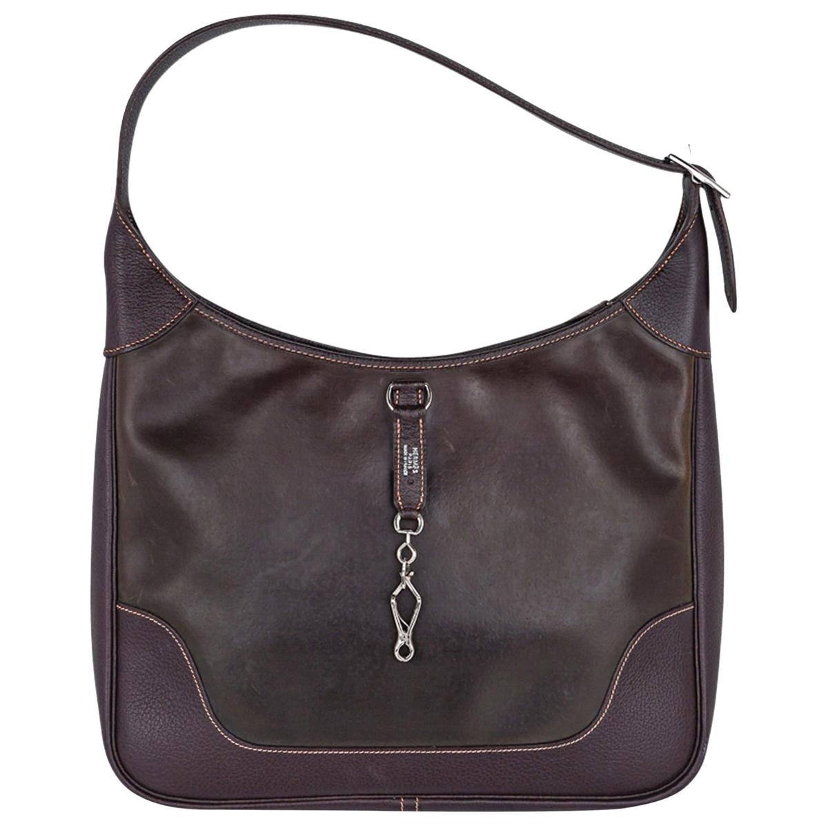 Hermès Trim 35 Havane Barenia front view