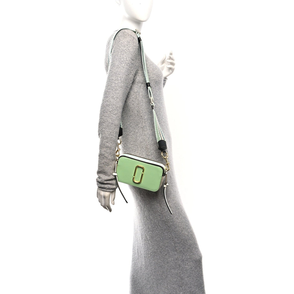 Marc Jacobs Saffiano Small Snapshot Camera Bag Mint Multicolor