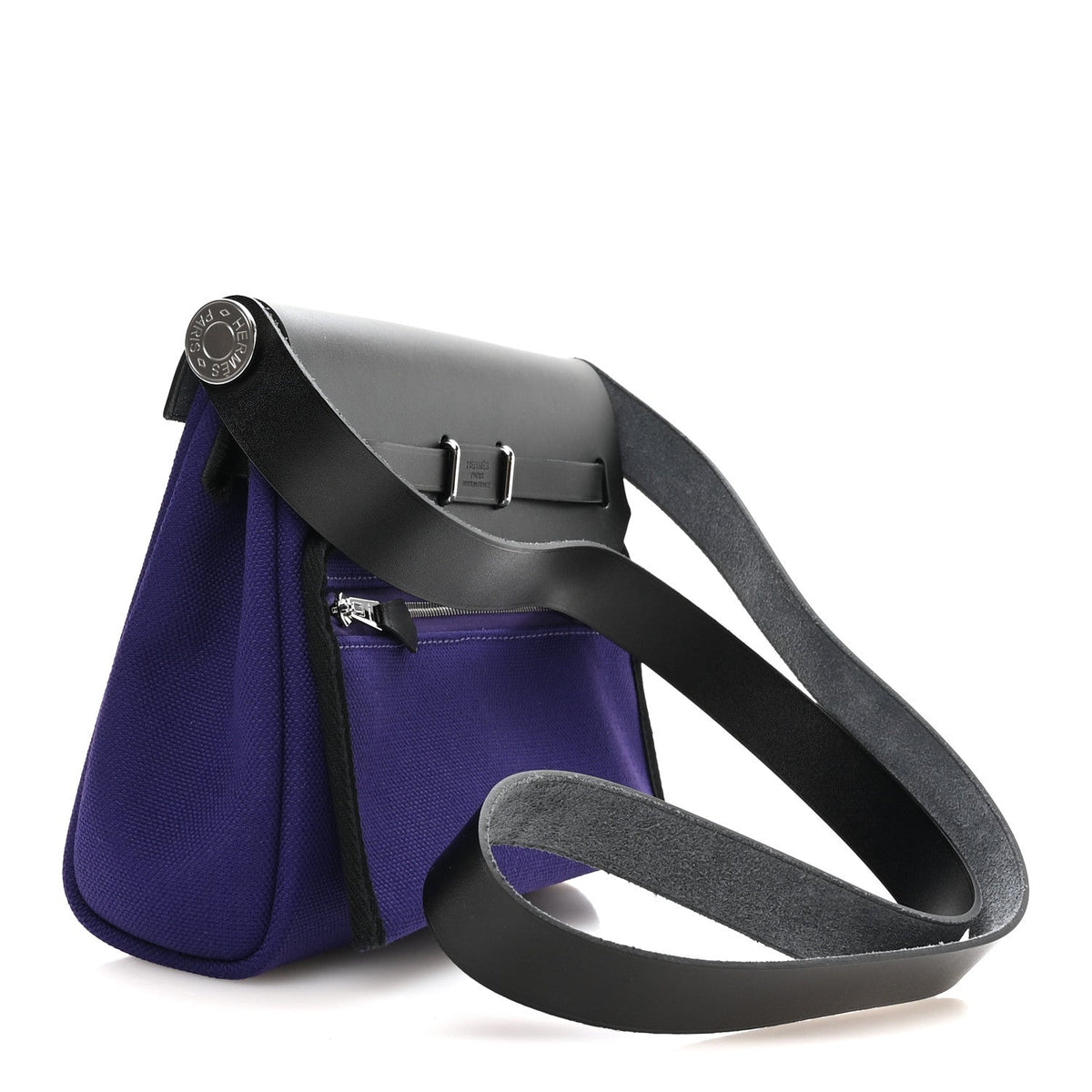 Hermès Military Toile Vache Hunter Herbag Zip Retourne 20 Purple Black