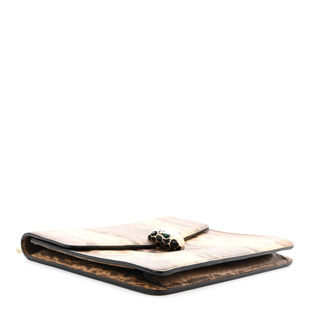 BVLGARI SERPENTI FOREVER MEDIUM SHOULDER BAG IN BEIGE AND BROWN KARUNG