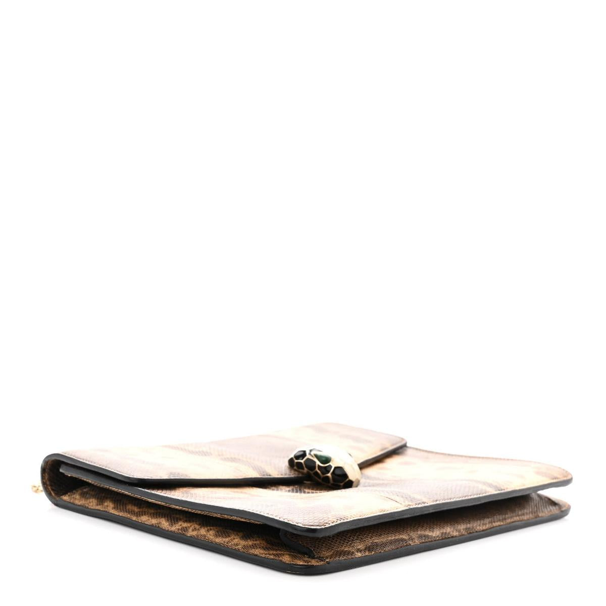 BVLGARI SERPENTI FOREVER MEDIUM SHOULDER BAG IN BEIGE AND BROWN KARUNG