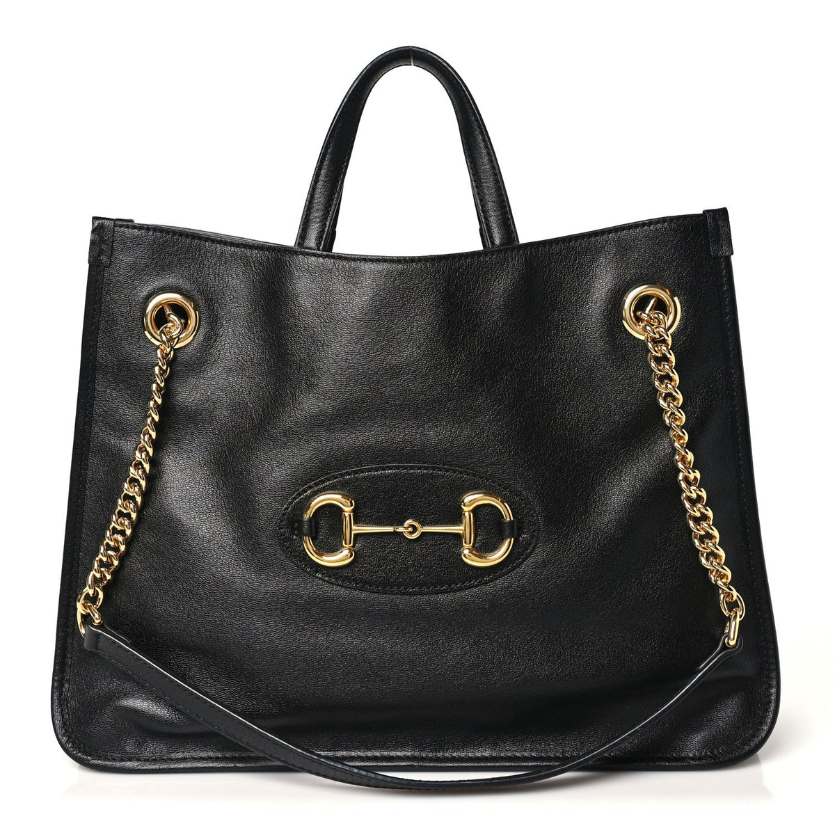 Gucci New Sakai Calfskin Lux Medium Horsebit 1955 Tote Bag Black