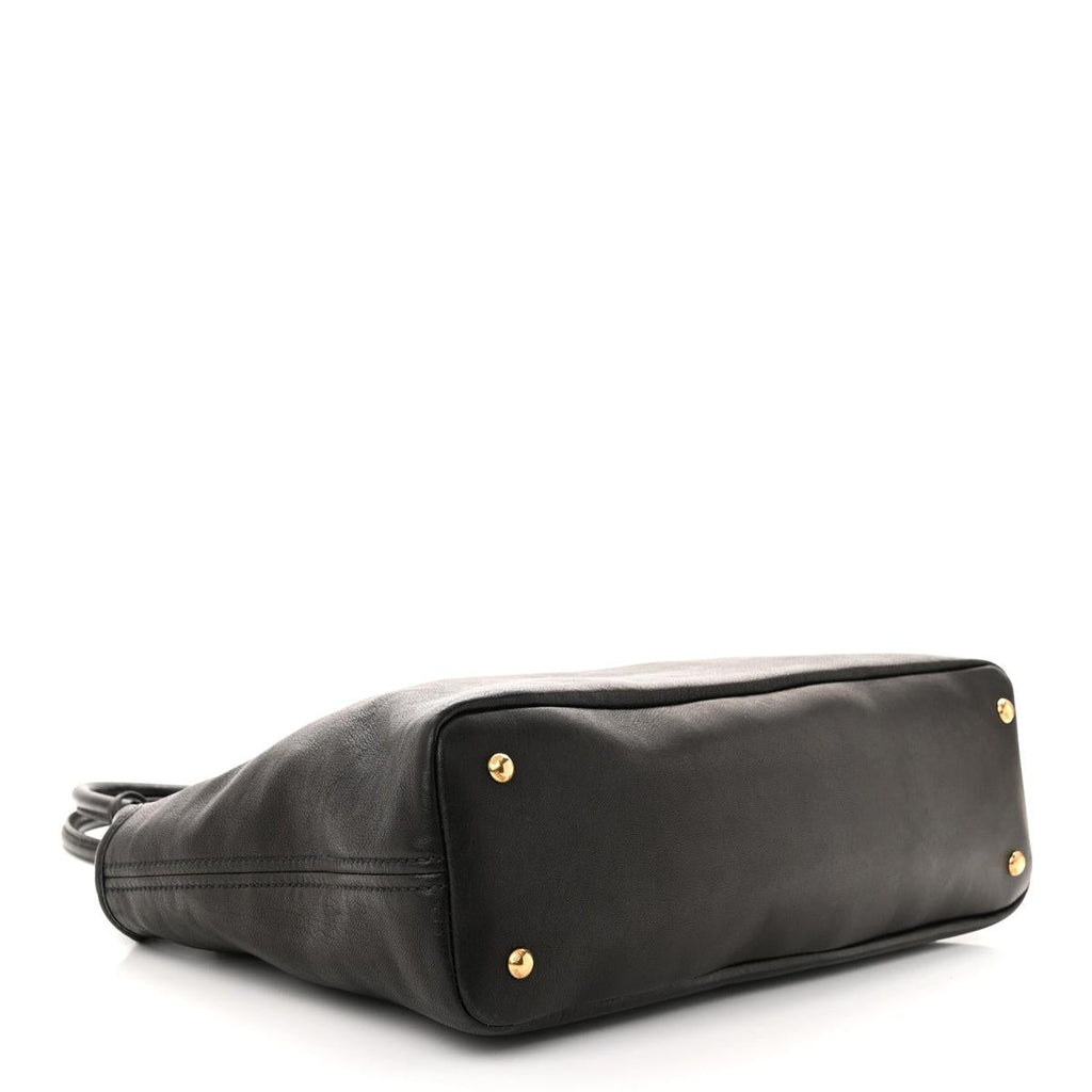 Miu Miu Nappa Medium Aventure Bag Black - Bottom View