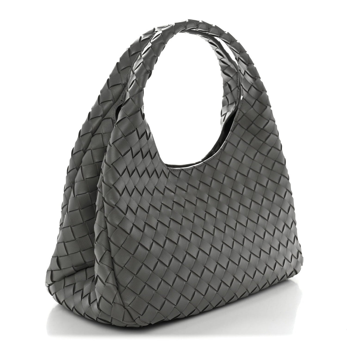 Bottega Veneta Nappa Intrecciato Medium Campana Shoulder Bag Basalt