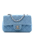 Chanel Denim Quilted Mini Rectangular Flap Blue