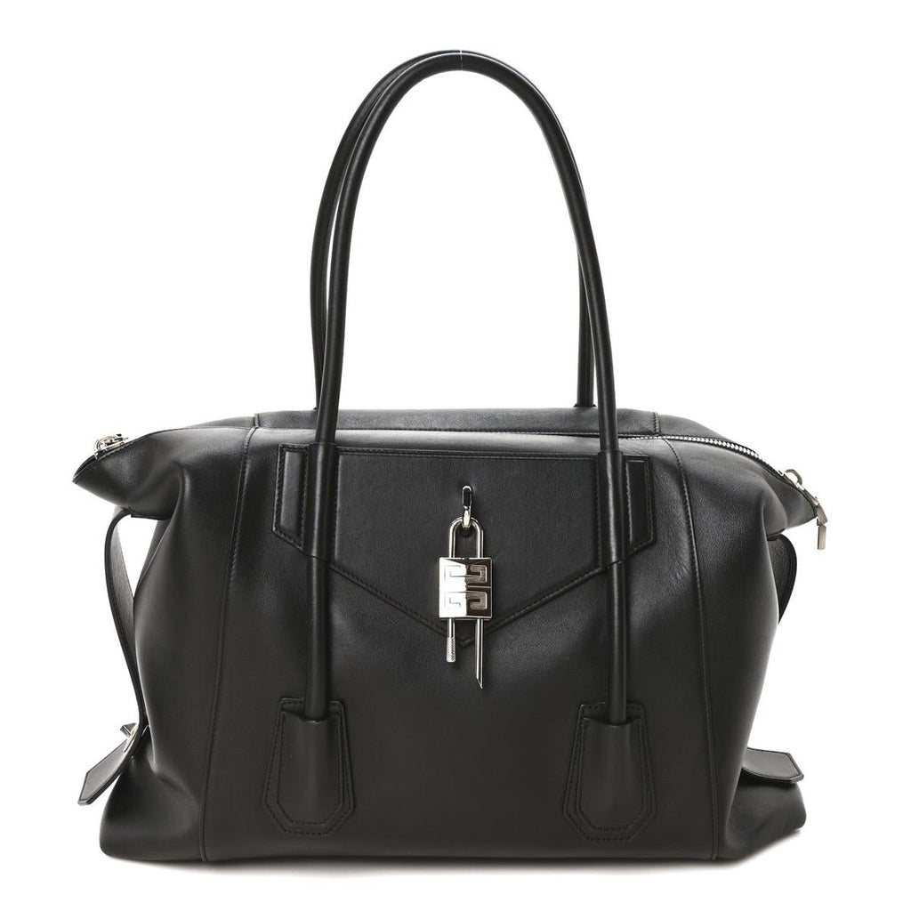 Givenchy Antigona Lock Medium Duffle black calfskin front view