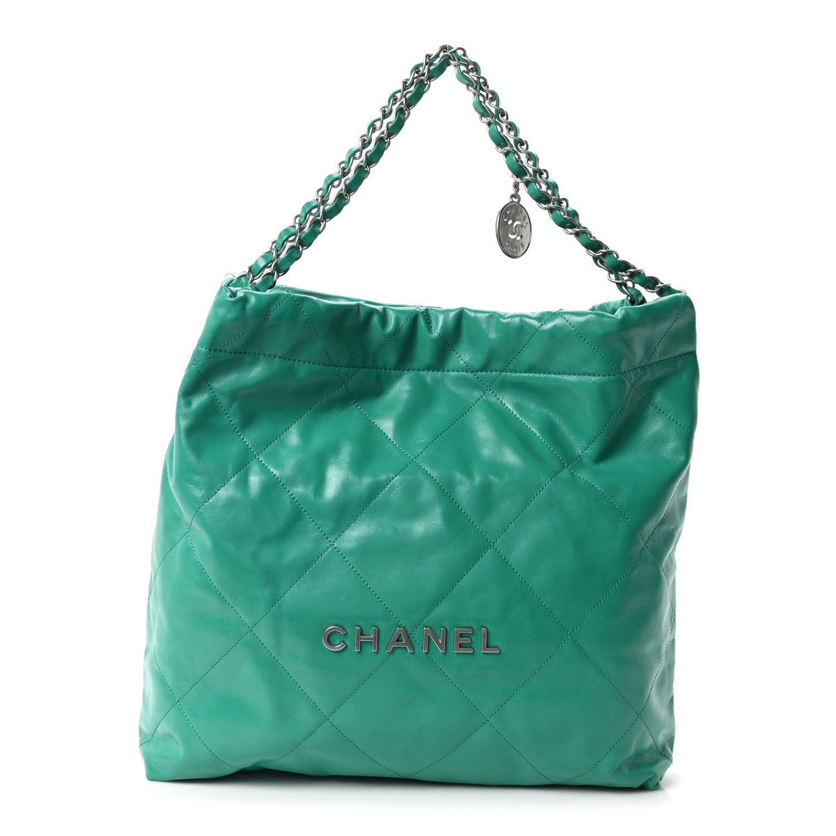Chanel Shiny Calfskin Quilted Chanel 22 Green