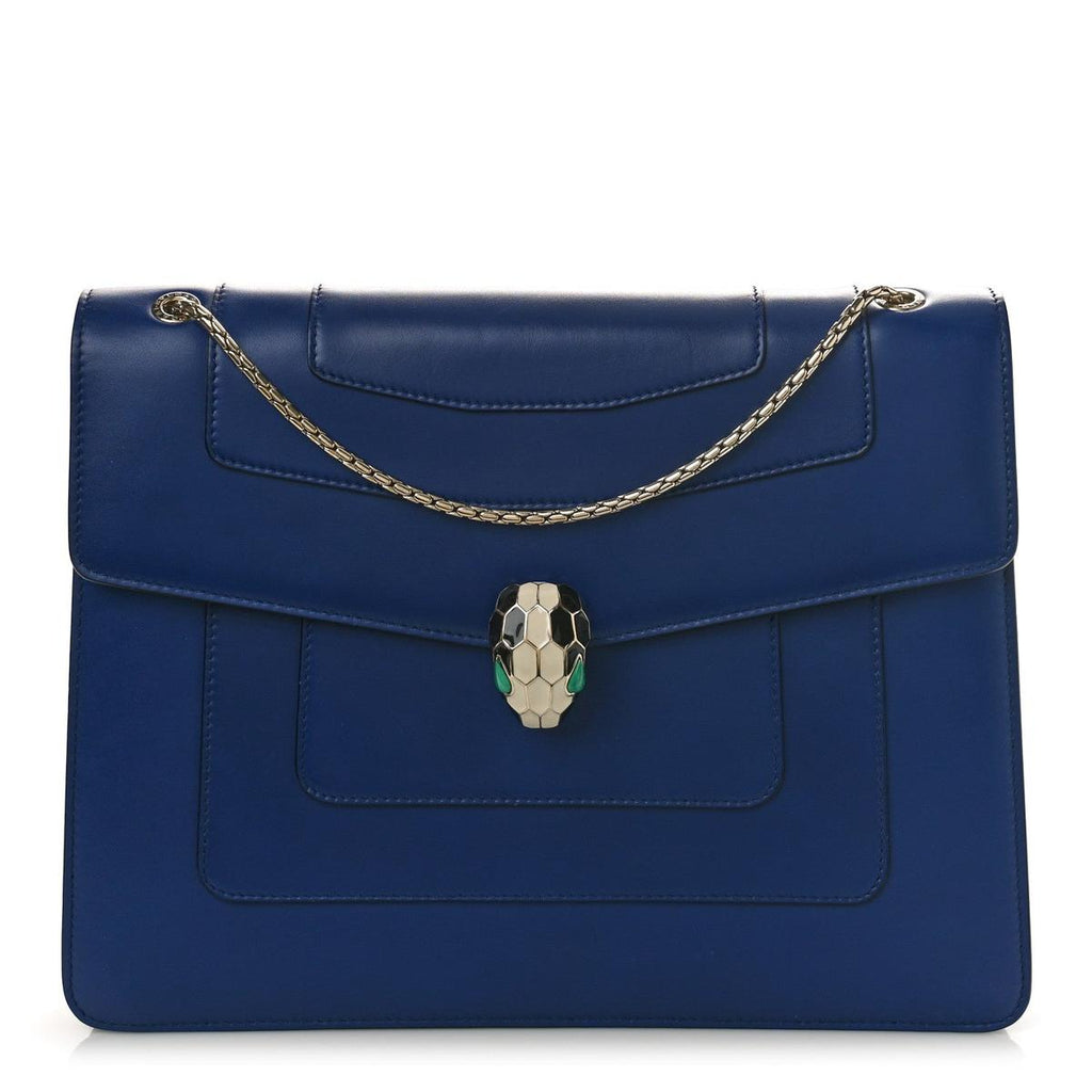 BVLGARI SERPENTI FOREVER SHOULDER BAG IN NAVY CALFSKIN
