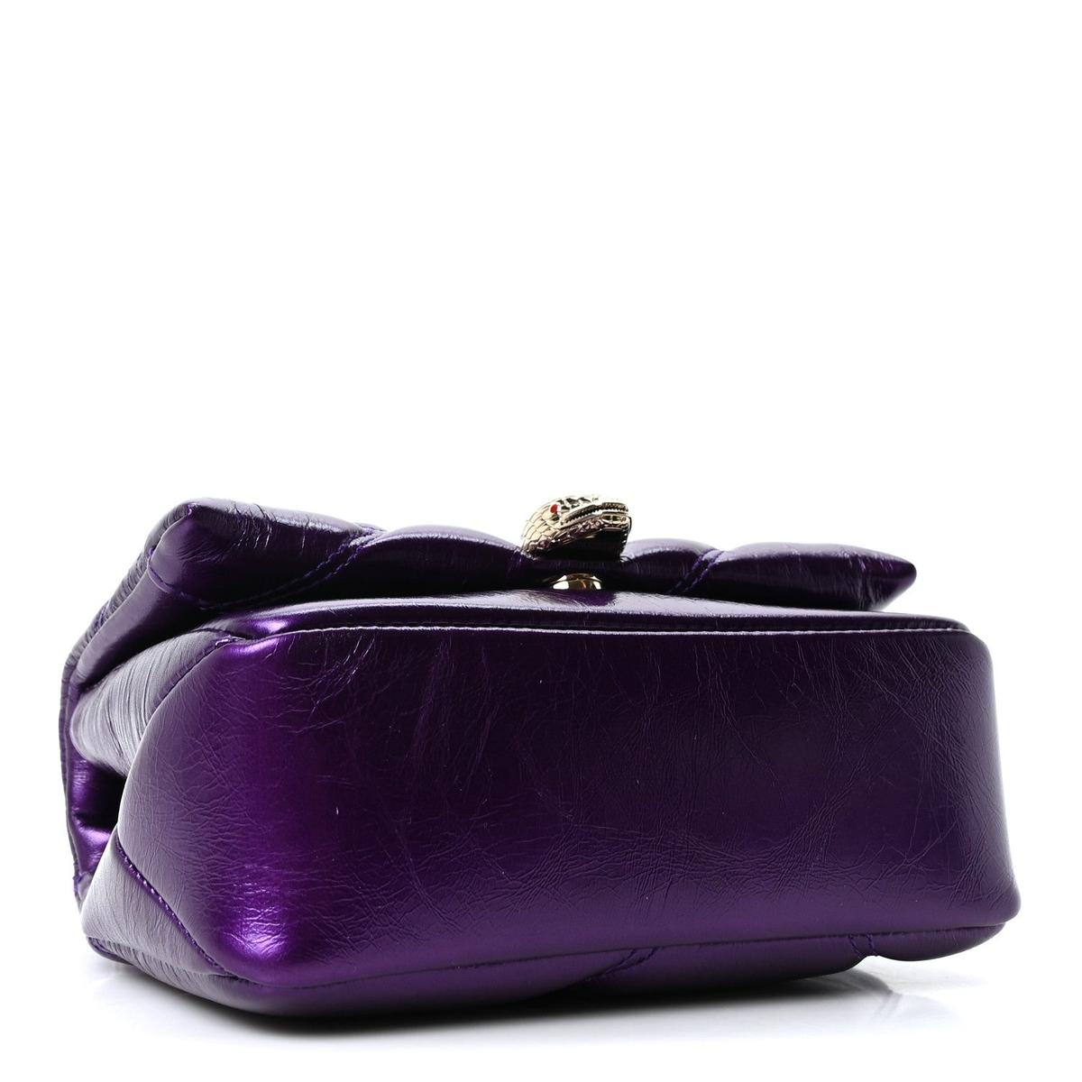 BVLGARI SERPENTI CABOCHON MINI CROSSBODY BAG IN PURPLE METALLIC CALFSKIN