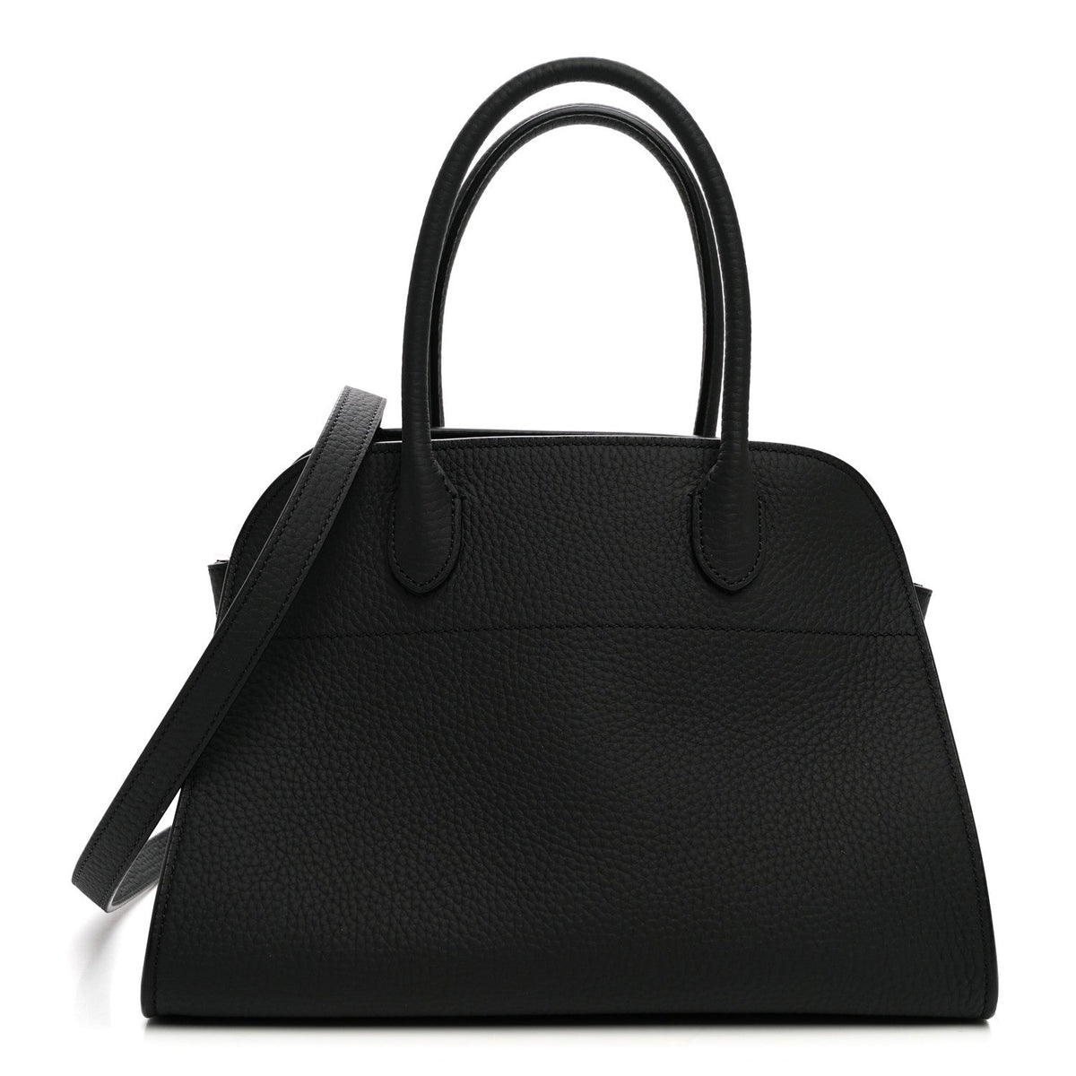 The Row Grained Calfskin Soft Margaux 10 Bag Black