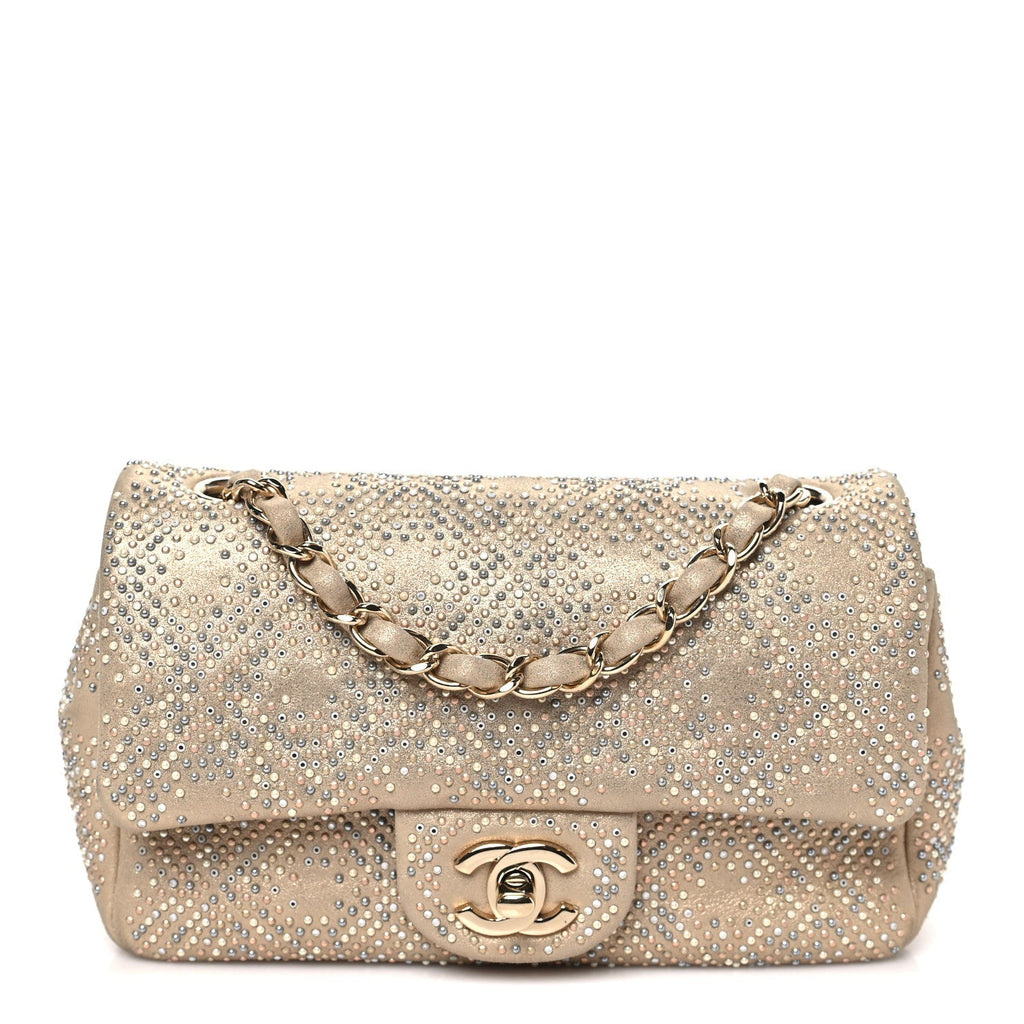Chanel Iridescent Calfskin Studded Mini Flap Gold