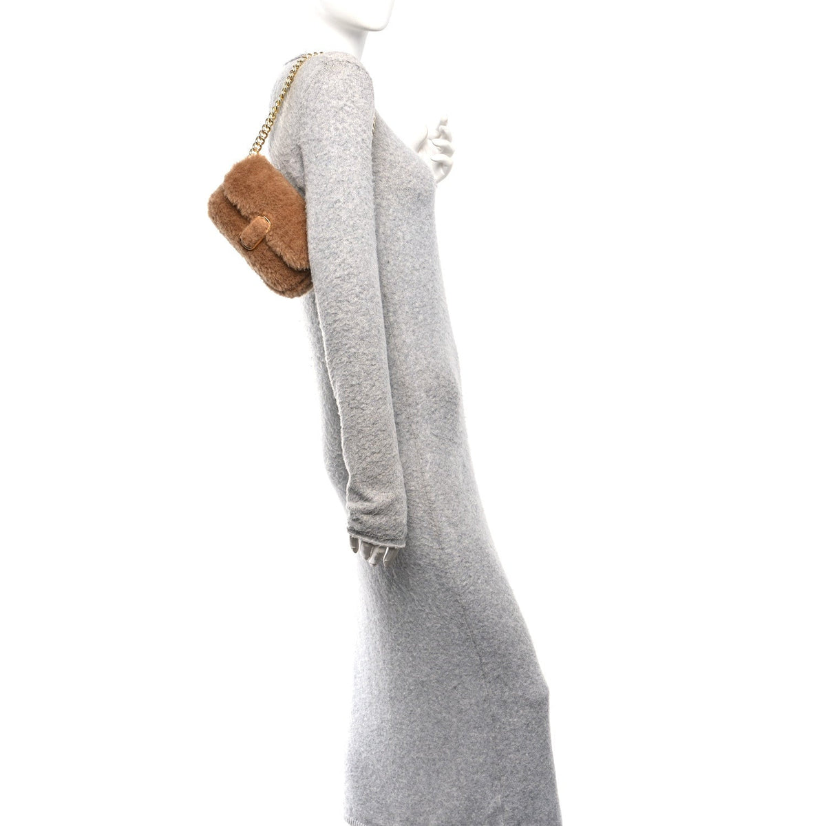 Marc Jacobs Faux Fur Calfskin Mini The Teddy J Marc Shoulder Bag Camel