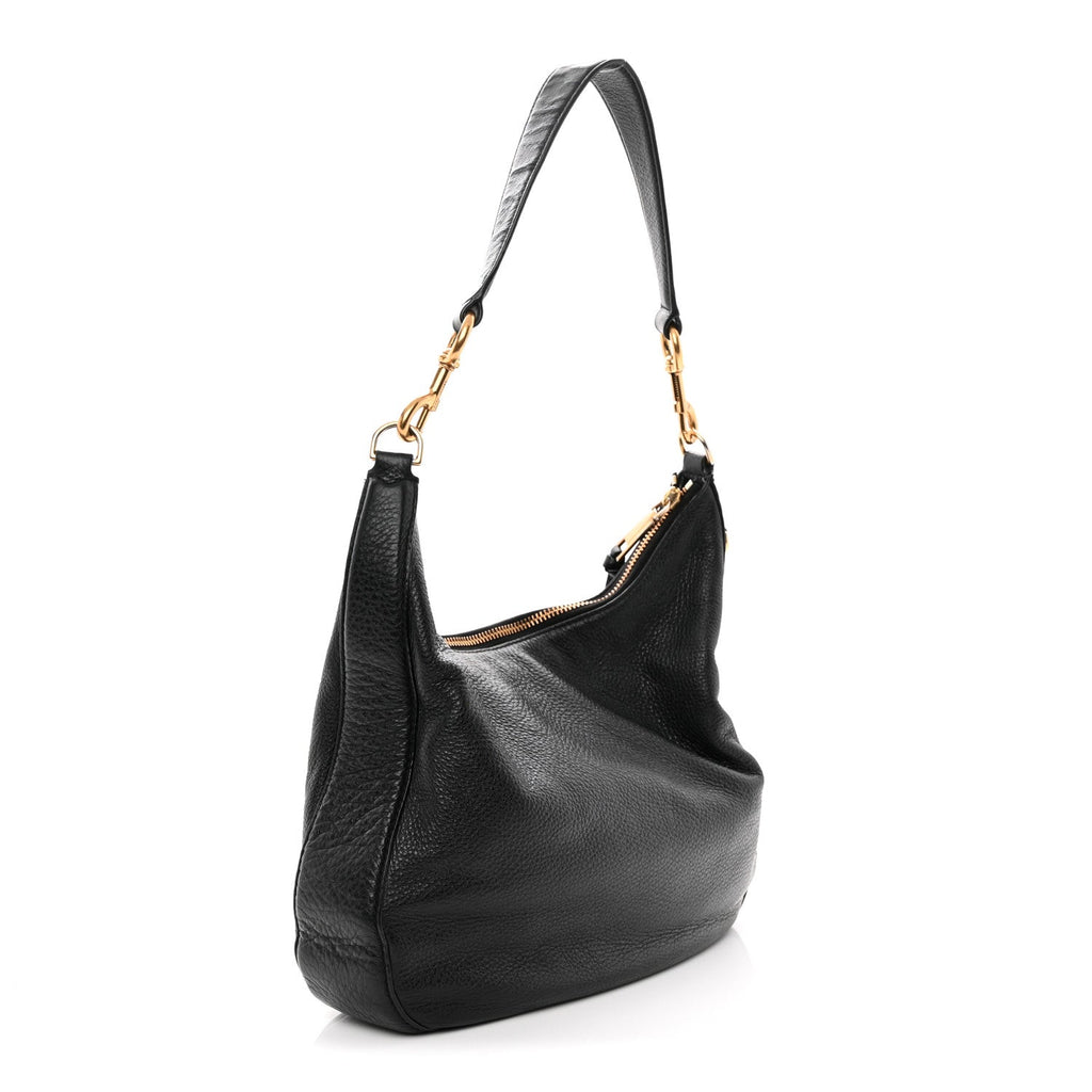 Marc Jacobs Pebbled Calfskin Hobo Black