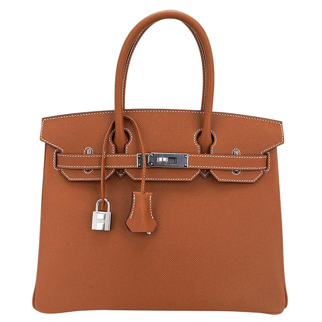 Hermès HAC 28 Gold Togo side view