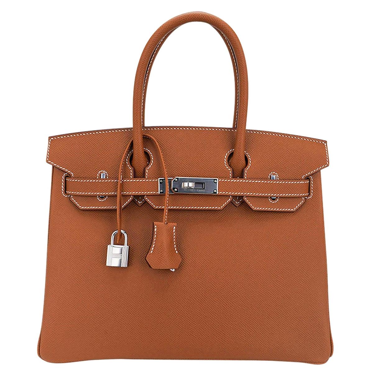 Hermès HAC 28 Gold Togo side view