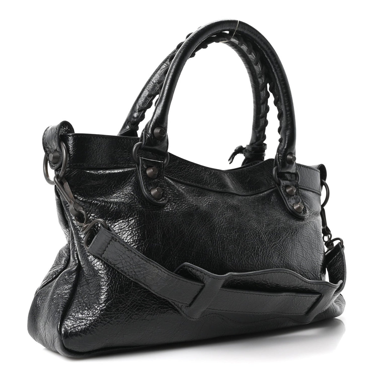 Balenciaga Agneau Arena Classic Hardware Le City First Bag Black