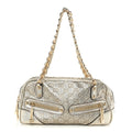 Gucci Guccissima Small Capri Satchel Metallic Gold