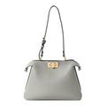 Fendi Vitello Small Soft Peekaboo Satchel Matcha Latte