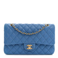 Chanel Lambskin Quilted Medium Double Flap Blue