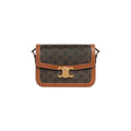 Celine Classique Triomphe Bag in Triomphe Canvas and Calfskin Tan - front