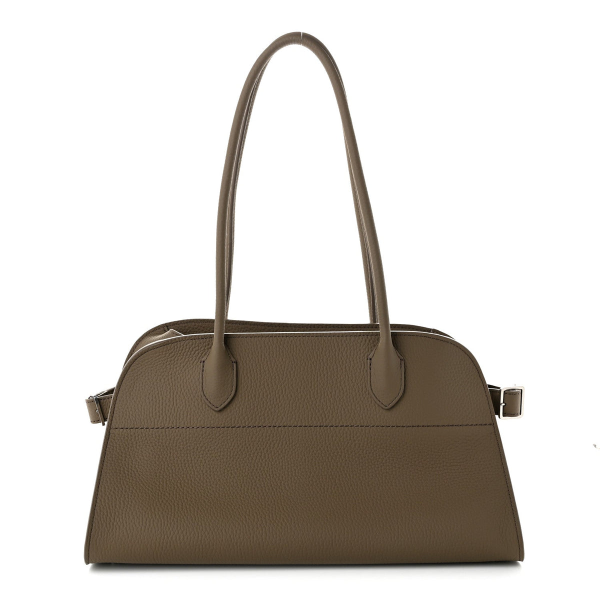 The Row Matte Grained Calfskin Margaux Shoulder 12 Dark Taupe