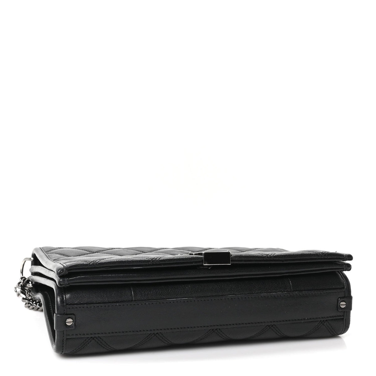 Saint Laurent Lambskin Quilted Mini Becky Chain Bag Black