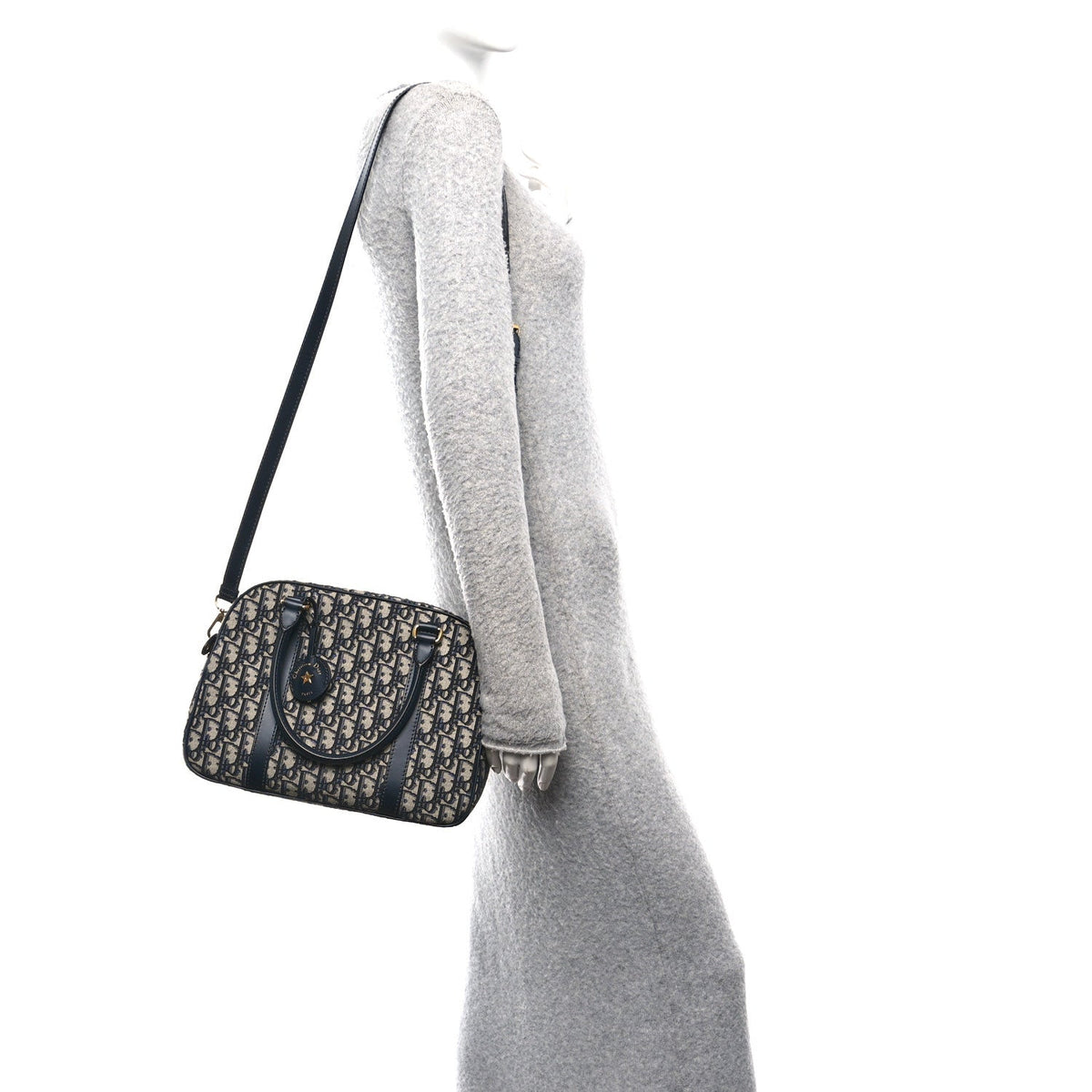 Dior Oblique Large D-Vibe Bowling Bag Navy